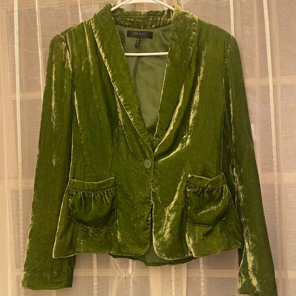 Green velvet womens jacket - Picture 1 of 10
